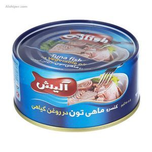 کنسرو ماهی تن درروغن گیاهی  180گ   قوطی فلزی کلیددار آلیش